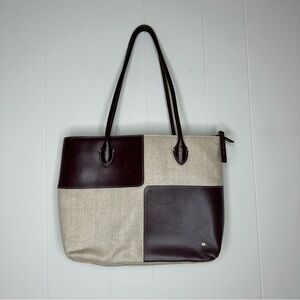 Etienne Aigner Gallery Linen Collection Handbag Y2K Vintage 90s Canvas Tote